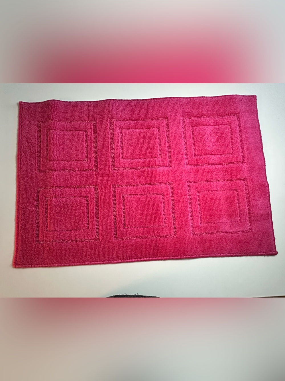 Bright Pink Bath Rug - Unbranded Plush Cotton Accent 40x60cm